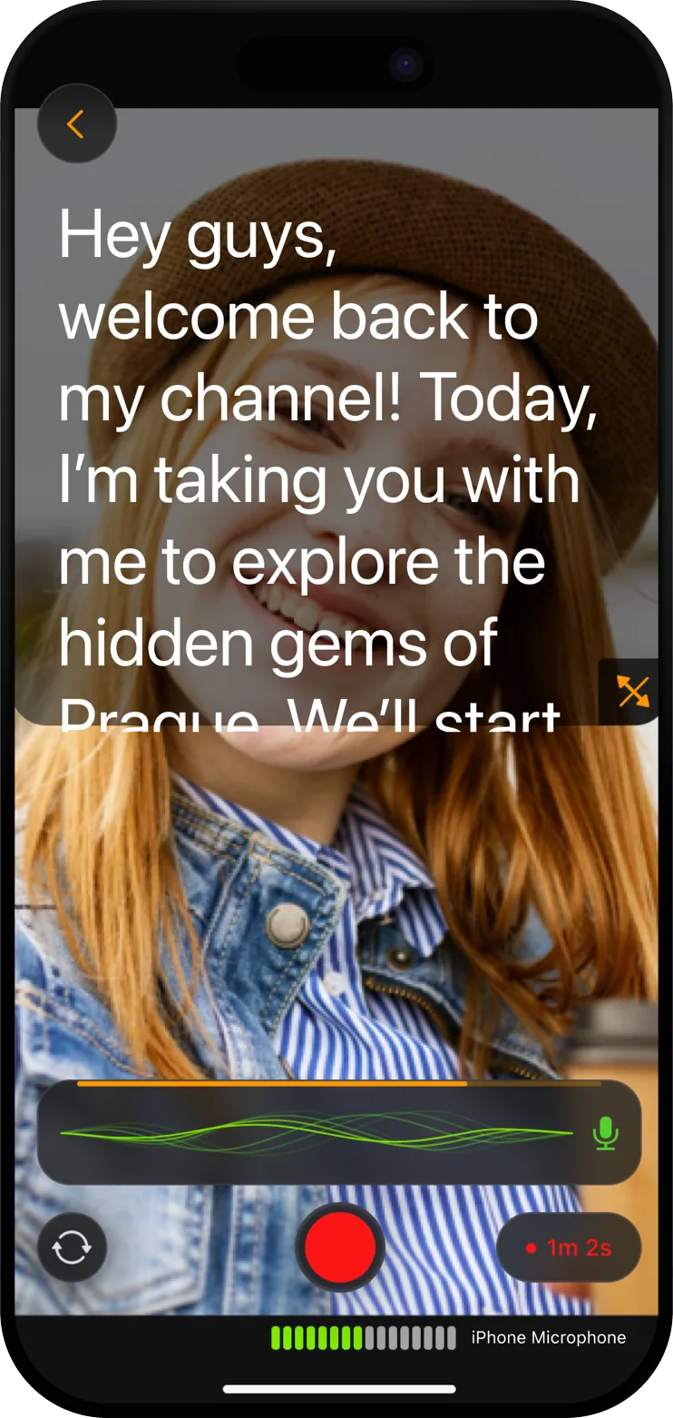 Teleprompter.com app screen 1