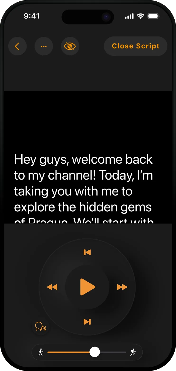 Teleprompter.com app screen 2